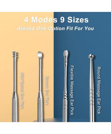 JiMing Ear Wax Removal Kit - 6-in-1 Stainless Steel Tools for Efficient Ear Cleaning and Relaxing Massage with Storage Box - Buy Online on GoSupps.com
