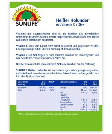 Sunlife Hot Elderberry with Vitamin C & Zinc - Immune Support Hot Drink - 20 Sticks with Pomegranate Powder (Pack of 2) - Buy Online on GoSupps.com