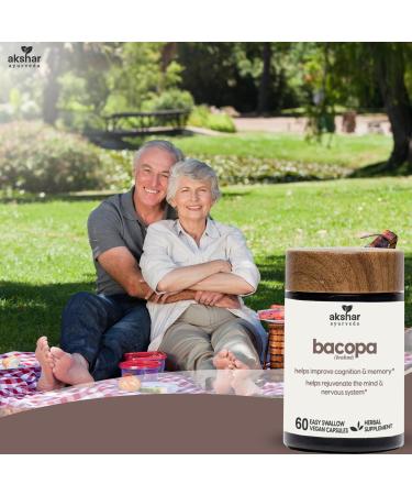 AKSHAR Ayurveda - Bacopa 500mg Brahmi Supplement, Rejuvenate System, Bacopa Pills to Support Cognitive Function for Adults, Vegan Cruelty Free Bacopa Monnieri (60 Count) - Buy Online on GoSupps.com