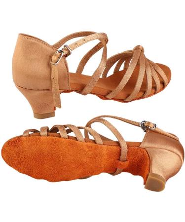 Soft Comfortable Latin Dance Shoes for Kids & Girls - 4 cm Heel Light Brown Size 30 EU | Fashionable & Durable - Buy Online on GoSupps.com