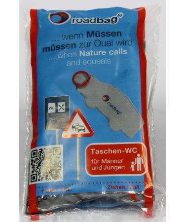 Smart-living roadbag - The mobile disposable toilet for men Set of 10 Set of 10 for men