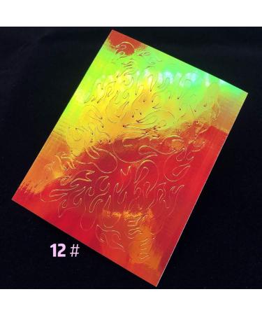 Flame Reflections Nail Stickers - 16PCS Halloween Holographic Fire Flame Nail Art Decals for Nails Manicure DIY - Buy Online on GoSupps.com