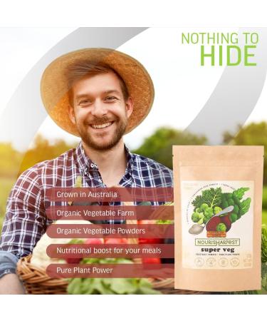 Nourisharvest Beetroot Broccoli & Kale Powder - Raw SuperVeg Blend for Smoothies & Seasoning No Added Sugar Preservatives-Free Made from 100% Farm Fresh Vegetables - 120g - Buy Online on GoSupps.com