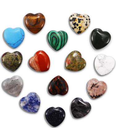 Buy Aitsite Natural Heart Stones - 15 Piece Rose Quartz Healing Gemstone Set for Crystal Therapy Meditation & D cor - Buy Online on GoSupps.com