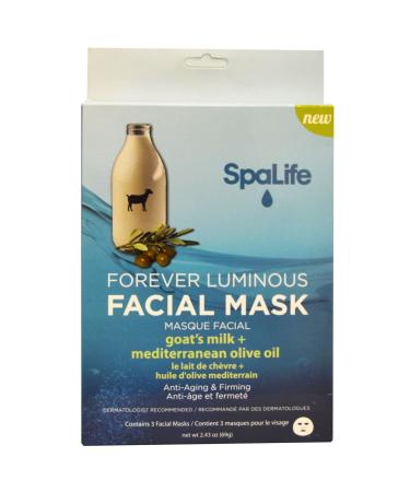 My Spa Life Forever Luminous Facial Mask Goat's Milk + Mediterranean Olive Oil 3 Facial Masks