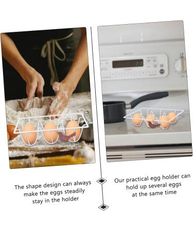 Angoily Egg Rack Egg Display Stands Fridge Containers Egg Holder Tray Eggs Refrigerator Iron Dispenser White White 18X12X5.5CM - Buy Online on GoSupps.com