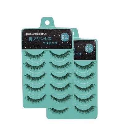 Scala 10 Pair 3D Short eyelashes Crisscross Short False Eyelashes Lashes Nature Looking Fake Eyelashes Set (L-12 * 2 Packs) L-12*2 Packs