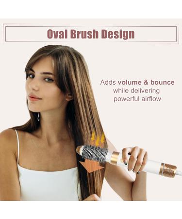 VOCOSTE 7-in-1 Hair Dryer Brush - 1400W Hot Air Brush with Adjustable Heat & Speed Fast Heating Ideal for All Hair Types - White Gold Tone - Buy Online on GoSupps.com