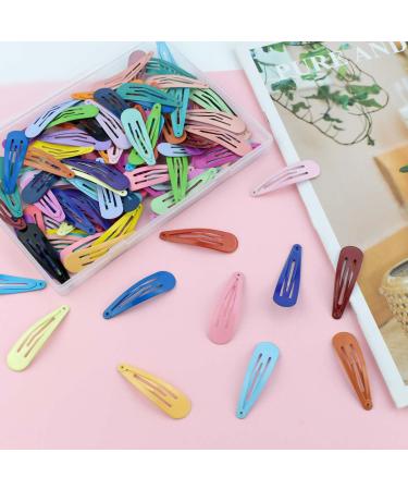 100 Pcs Colorful Girls Snap Hair Clips - 2 Inch No Slip Metal Barrettes in 33 Candy Colors - Hair Accessories for Women, Kids, Teens, Toddlers - Assorted Colors - Buy Online on GoSupps.com