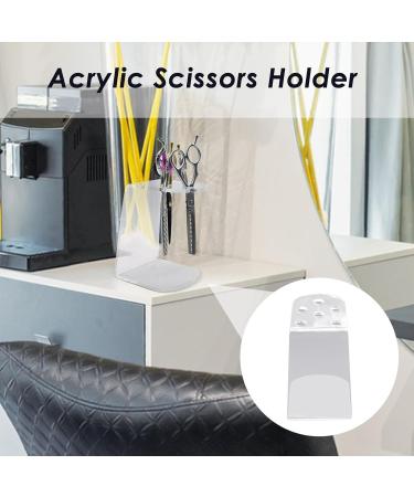 JSHDUSA Acrylic Scissors Holder - Acrylic Hairdresser Scissor Holder Clear Stylist Tool Rack 6 Holes Combs Storage Container for Barber Shop Home - Buy Online on GoSupps.com
