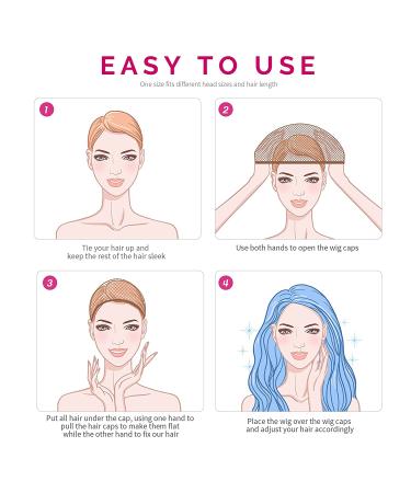 FANDAMEI 4PCS Dark Brown Wig Caps - Mesh Net Liner for Women, Men & Kids - Buy Online on GoSupps.com