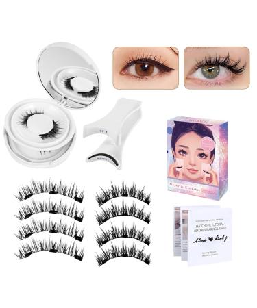 Zuasdvnk Magnetic False Eyelashes - Women No Glue False Natural Looking Magnetic Lashes 3D Look Magnetic Fake Lashes for Traveling Holiday Festival Celebration