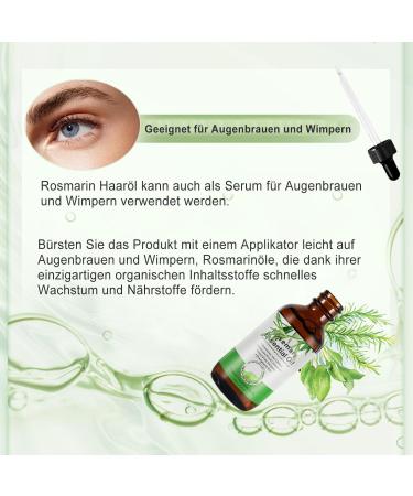 Rosemary Oil for Hair Growth & Skin Care - 60ml Natural Essential Oil for Thicker Fuller Hair Nourishes Scalp & Eyelashes - Buy Online on GoSupps.com