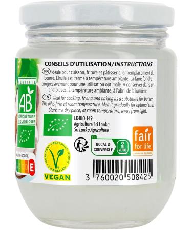 Jardin BiO tic - Virgin Coconut Oil - Organic - Culinary Aids - AB Certified - 200 ml Jar - Buy Online on GoSupps.com