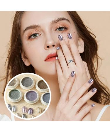Lot de 6 poudres chrom es ongles de 3 cm Poudre holographique paillettes pour petite amie pouse amie s ur fille | Miroir magique noir paillet 02 - Buy Online on GoSupps.com