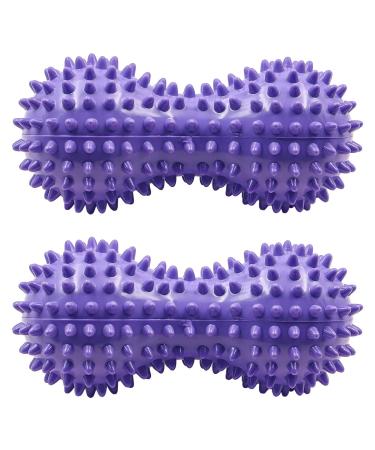 2 pieces nuzama's peanut massage ball peanut massage ball hand-foot massage device scooter ball for muscle relaxation yoga trigger point therapy acupuncture massage purple
