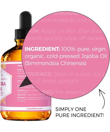 Jojoba Oil + Rose Water for Face Facial Toner Bundle by Leven Rose - Jojoba Moisturizer for Skin Hair Body and Nails 4 oz & Pure Moroccan Rosewater 4 oz - Buy Online on GoSupps.com