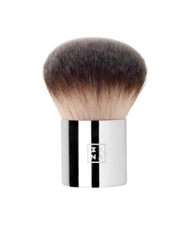 3INA MAKEUP - Vegan - Cruelty Free - The Kabuki Brush - Light Brown - Brush For Liquid Cream Or Powder Make-up - Soft And Compact Synthetic Bristles - Ergonomic Handle - Flat Tip