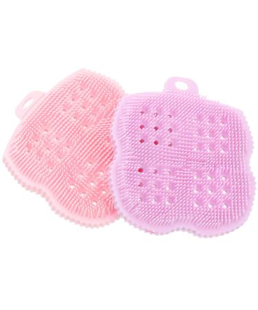 SOLUSTRE Body Scrub Silicone Scrubbing Pad Sponges Body Scrubber Shower Scrubbing Brush Face Brush Non Scratch Kitchen Scrubber Multipurpose Washing Sponges Body Cleaning Brush Scalp Scrubber