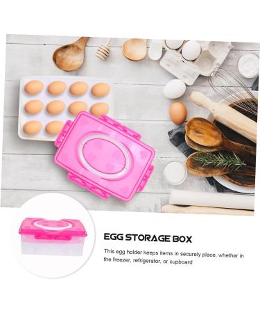 GLEAVI Egg Storage Box Eggs Food Trays Camping Fridge Containers for Food Egg Holder Call Crisper re-usable Rosy 24X16.5X10CM - Buy Online on GoSupps.com