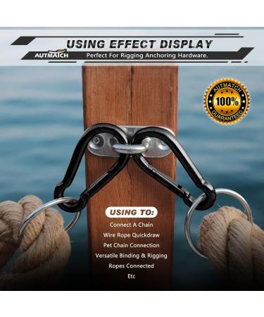 Autmatch Carabiner Clips 3 Spring Snap Hook Buckle Heavy Duty Locking Carabiners 4 Pack M8 - 5/16 Carbon Steel - Black - Buy Online on GoSupps.com