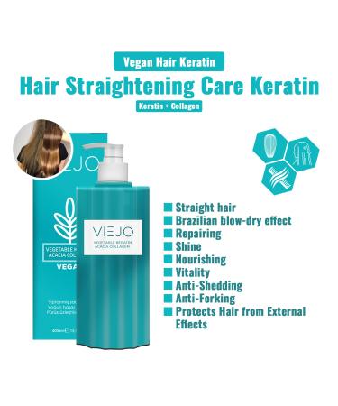 Vegan Hair Keratin with Acacia Collagen - Nourishing Hair Straightening Care for Vitality & Shine | Protect & Repair Hair from Damage - Buy Online on GoSupps.com