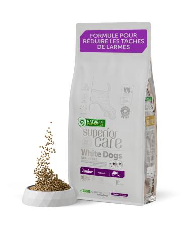 Nature's Protection Superior Care Complete Dry Food for Junior Dogs (3 to 12 Months) All White-Haired Breeds (Maltese Bichon Frise etc.) I Grain-Free I Salmon 10 kg