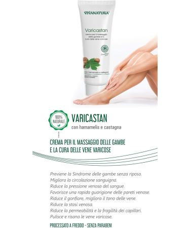 CREAM AGAINST VARICOUS VEINS FIRST CLASS 2019-2021 VARICASTAN VIVA Natura 100% NATURAL PARABENS FREE COLD WORKED Italian Packaging The original 100% - Buy Online on GoSupps.com