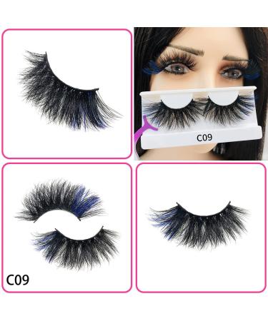 Colored Mink Lashes: 25mm Dramatic Wispy Eyelashes in 5 Mixed Colors - Pack of 5 Pairs - Buy Online on GoSupps.com