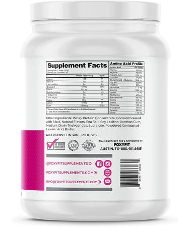FoxyFit Protein for Her Double Chocolate Whey Protein Powder with CLA and Biotin - 1.85 lbs - Buy Online on GoSupps.com