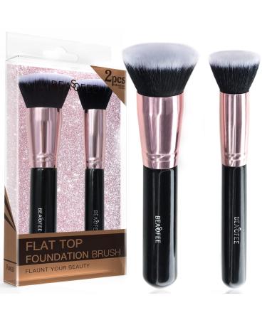 Foundation Brush Makeup Brush Set Kabuki Flat Top Foundation Brush for Liquid Makeup Premium Makeup Brush for Liquid Cream and Concealer Stippling Blending Mineral Powder and Powder Brush for Makeup 04black