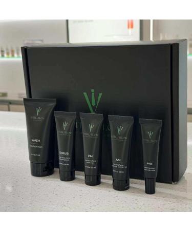 Men's Skin Care Set - Essential Routine with Face Wash Scrub Day & Night Moisturizers Eye Cream | Shop Internationally - Buy Online on GoSupps.com