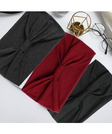 Achieer Women's 4 Pack Wide Knotted Headbands - Non Slip Elastic Hair Bands for Yoga & Running (Color-2) - Buy Online on GoSupps.com
