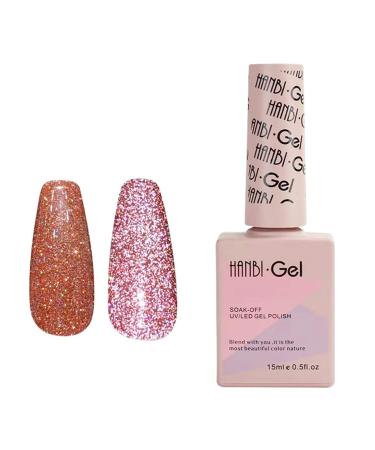 goforwealth Reflective Glitter Polish Soak Diamond UV Gel Nail LongLasting Gel Nail Polish Lacquer Shiny Good 09