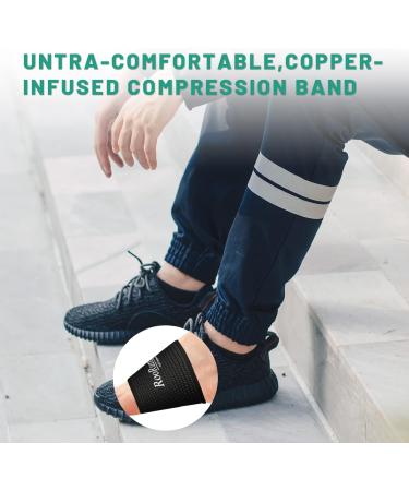 RooRuns Copper Arch Support Sleeves - Compression Foot Wrap for Plantar Fasciitis Flat Feet Heel Spurs & Fallen Arches - International Shipping Available - Buy Online on GoSupps.com