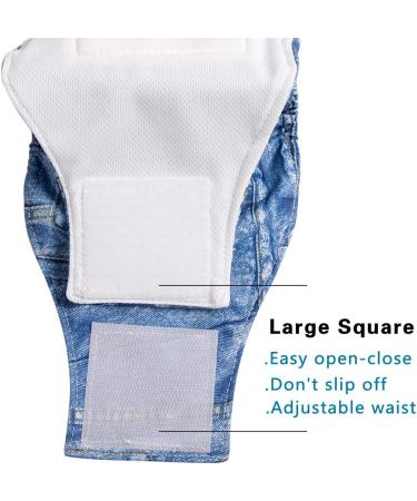 JoyDaog Jean Belly Bands for Small Dogs - Reusable Diapers XS (7-9 Waist) - 3 Pack - Buy Online on GoSupps.com