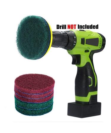 Srutueo 4 Inch Drill Power Brush Tile Scrubber Scouring Pads Cleaning Kit Heavy Duty Household Cleaning Tool (Drill NOT Included) - Buy Online on GoSupps.com