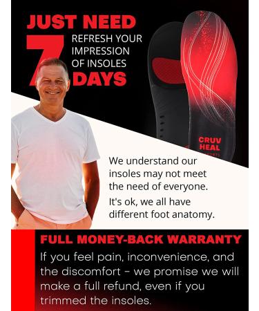 XL Black Plantar Fasciitis High Arch Support Insoles for Men Women - Orthotic Inserts for Arch Pain & Flat Feet - Heavy Duty Pain Relief - Size XL (Men 12.5-14.5) - Buy Online on GoSupps.com