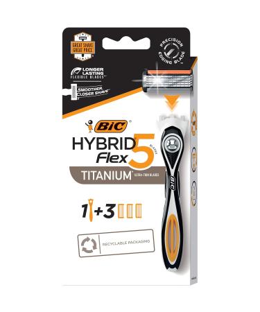 Bic Flex 5 Hybrid Razor - 1 Handle & 3 Cartridges | International Shipping Available - Pack of 3 - Buy Online on GoSupps.com