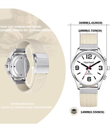 HORKENT German-Speaking Clock for Visually Impaired & Seniors - Large Digits Nylon Beige - Buy Online on GoSupps.com
