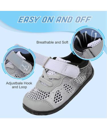 L-RUN Toddler Barefoot Summer Sneakers - Boys Girls Lightweight Mesh Tennis Shoes - 10 Toddler - Grey Black - Buy Online on GoSupps.com