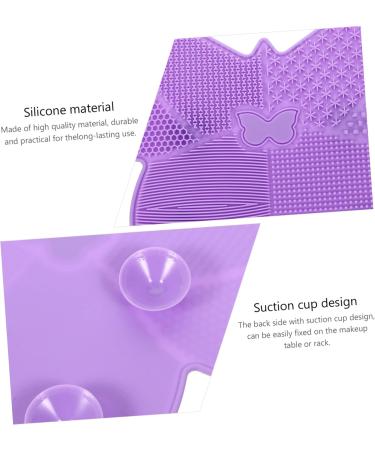 Angoily 1pc Silicone Scrub Pad Hair Brush Cleaner Tool Brush Cleaning Mat Brush Cleaning Pad Makeup Tools Makeup Brush Makeup Cleaning Pad Silica Gel Cosmetic Accessories Purple - Buy Online on GoSupps.com