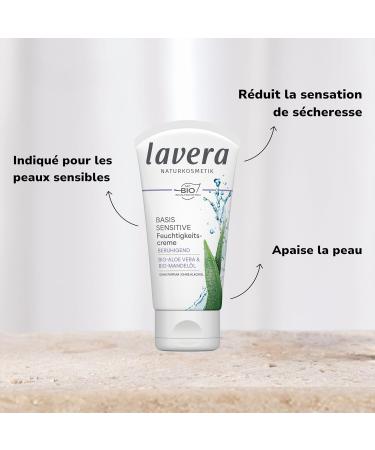  lavera lavera basis sensitiv Soothing Moisturizing Cream - natural cosmetics - vegan - organic aloe vera & organic almond oil - moisturizing - day care - fragrance-free - PETA certified - 1 x 50 ml - Buy Online on GoSupps.com