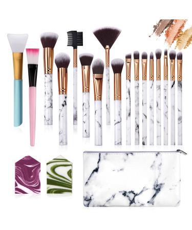 Ruesious 17PCS Makeup Brushes with Makeup Bag | Premium Synthetic Foundation Powder Concealers Blending Eye Shadows Face Makeup Brush Set
