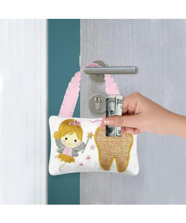 Gold Shiny Teeth Tooth Fairy Pillow with Pocket - Kids Tooth Fairy Souvenir Collection - Buy Online on GoSupps.com