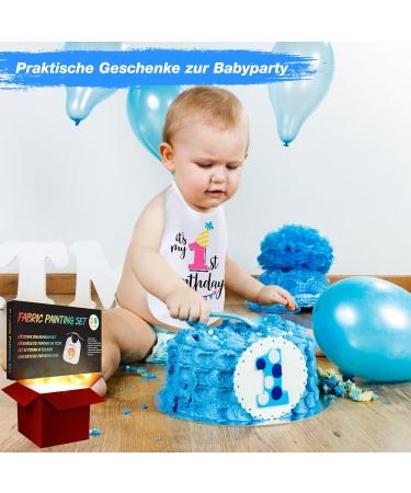 Anyuke 38-Piece Baby Care Set: 10 Washable Bibs 24 Textile Pens & 4 Stencils - Perfect for Baby Showers & Parties - Buy Online on GoSupps.com