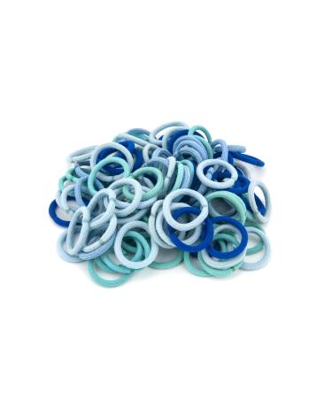 100 Pcs Elastic Hair Ties Mini colorful Hair bobbles for girls Ponytail Holders Baby Hair Bands 10 Colors Toddler Hair Bands (Gradient Blue)