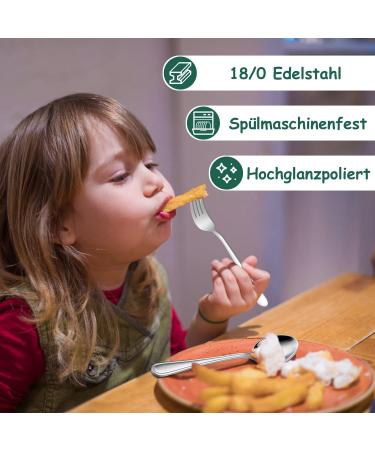 Herogo 7-Piece Stainless Steel Children's Cutlery Set - Non-Toxic & Dishwasher-Safe Forks & Spoons with Elegant Handles - Ideal Kids Tableware - Buy Online on GoSupps.com