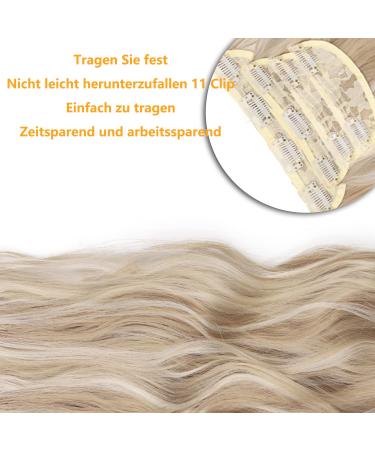 Clip-In Beach Wavy Hair Extensions - Ash Blonde 4-PCs Synthetic Hair for Women | Full Head Thick Hair Pieces - 50cm - Perfect for International Shipping - Buy Online on GoSupps.com