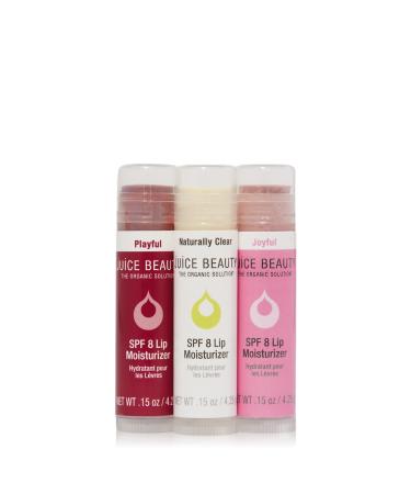 Juice Beauty SPF 8 Lip Moisturizers Trio  Natural Formula with Antioxidant-Rich Plant Oils and SPF 8 Protection  Moisturizes and Nourishes Lips  and Cruelty-Free - 4.25g each - Buy Online on GoSupps.com
